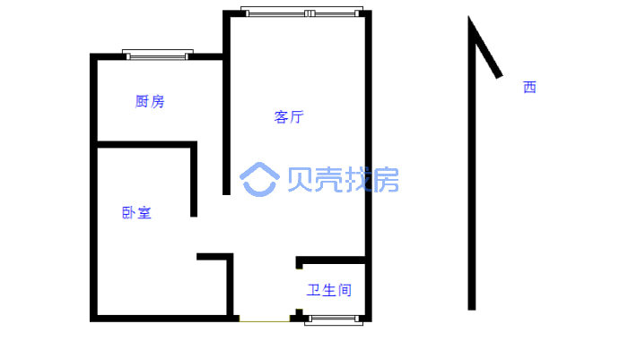 昌广晶座 1室1厅 西-户型图