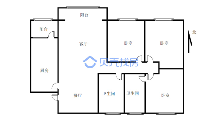 震后电梯，精装三房，明厨明卫，配套设施齐全-户型图