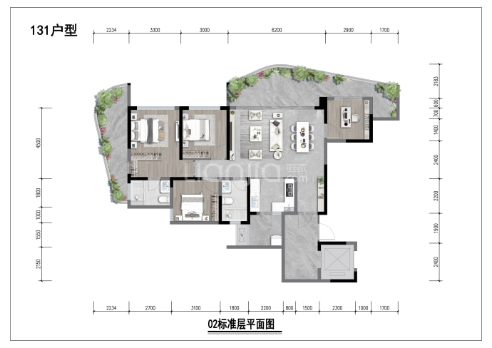 仁城澜峰--建面 131m²