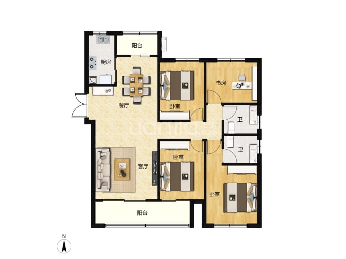 兴港永威南樾--建面 136.41m²