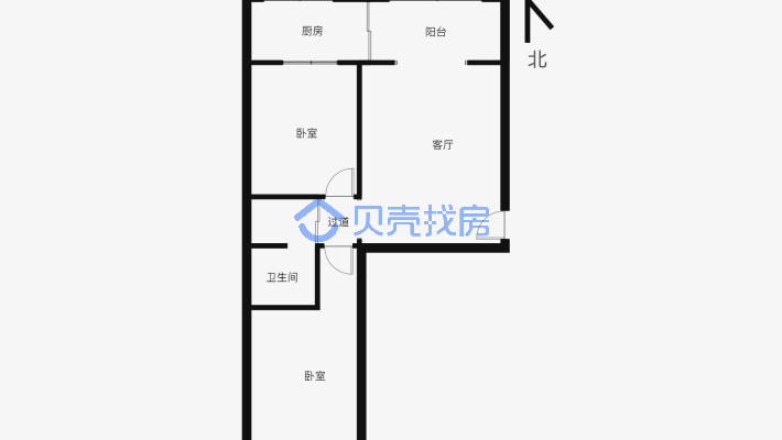 华兵红光山北郊客运站康明园一期2室一厅-户型图