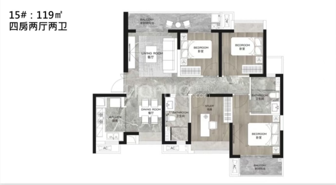 新世界汉江·云赫--建面 119m²