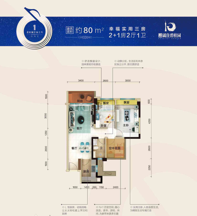 碧桂园半岛一号--建面 80m²