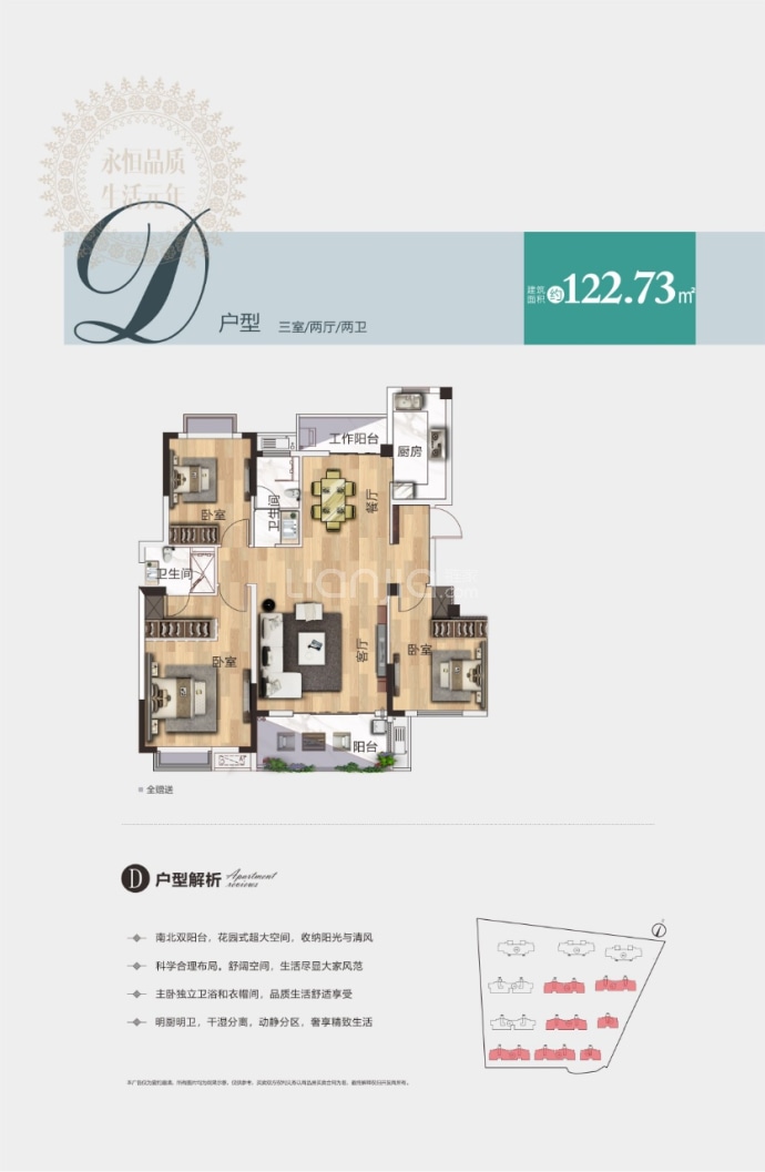 浔阳·滨江天悦--建面 122.73m²