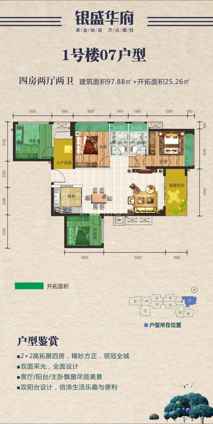 银盛华府--建面 97.88m²