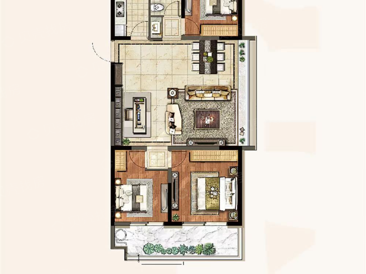 浮来春文澜院3室2厅1卫户型图