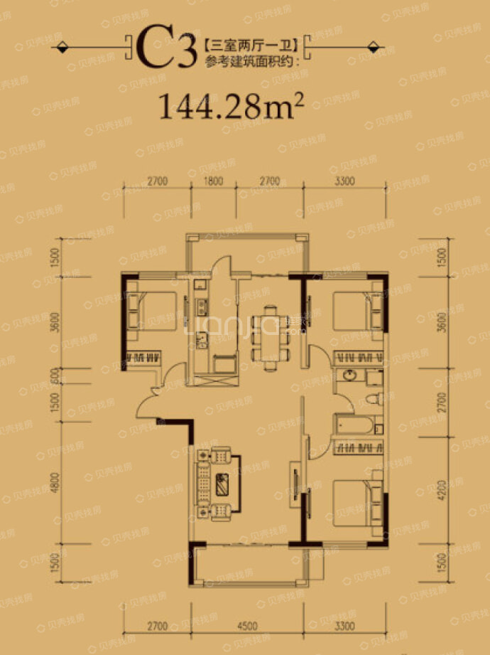 爱达·壹号--建面 144.28m²