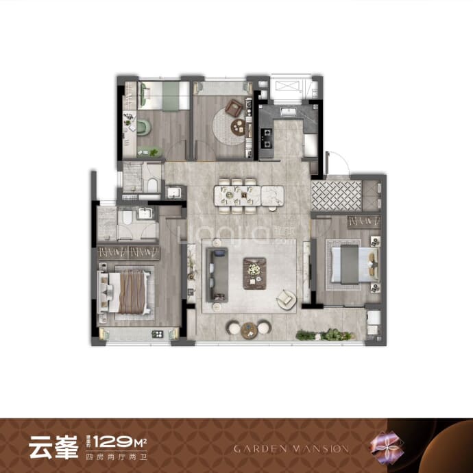 华润观云润府--建面 129m²