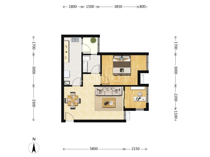 申烨太阳城四期--建面 64.71m²