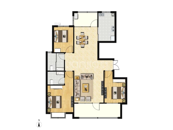 科技佳苑贰号苑--建面 124.26m²