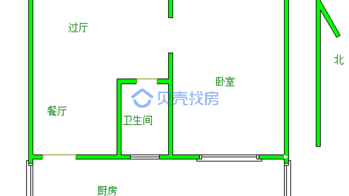 小集后街 1室1厅 南-户型图