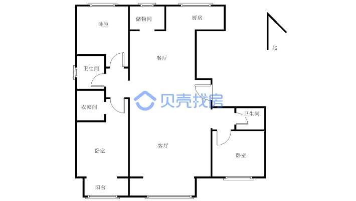 盛华家园北区3室2厅南北