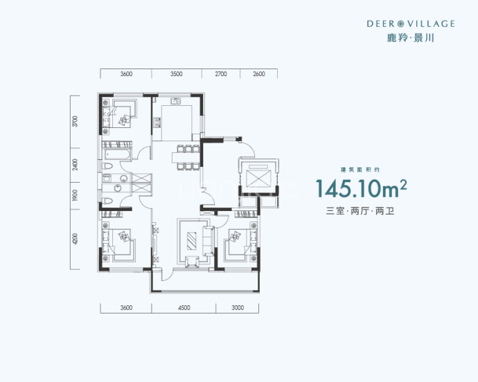 鹿羚·景川--建面 145.1m²