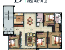 蓝湾雅园4室2厅2卫户型图