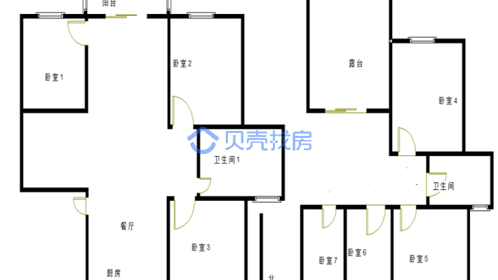 景翰文城复式楼出售；精装修6室，带30平米露台-户型图