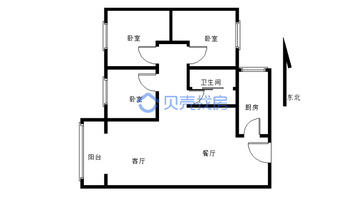 房子是大三室，楼层好，就在远达旁边，房子户型还可以-户型图