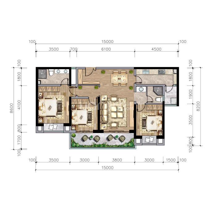 龙悦华府--建面 119m²