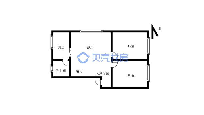 上江北中装两房急售，交通方便，家具家电齐全拎包入住-户型图