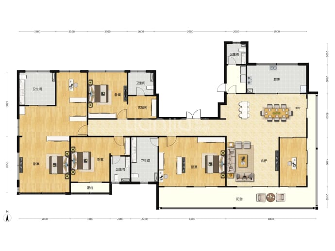 鸿翔天誉府--建面 370m²