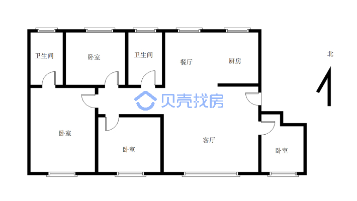 悦龙府电梯173.37平四室两卫99.6万可贷款-户型图