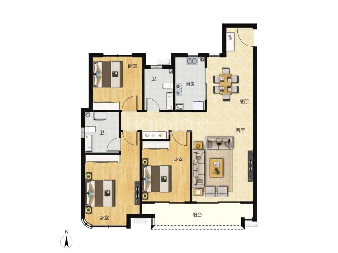 瑞源·名嘉荷府--建面 130m²