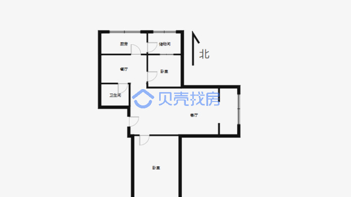 广电局家属院 4楼 两室两厅 带地下室 位置在团结路-户型图