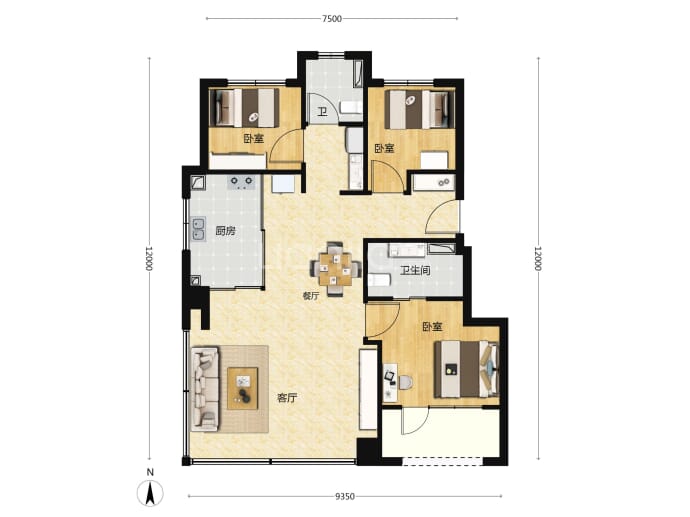 中建壹品花香壹号--建面 104m²