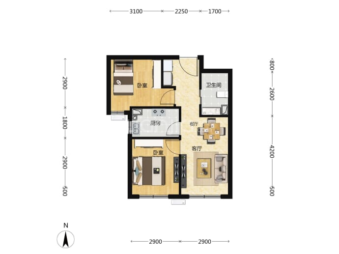 梧桐山语--建面 62m²