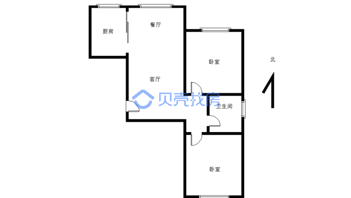 水榭C公馆朗园 电梯洋房 楼层好 东边户 独立两室-户型图