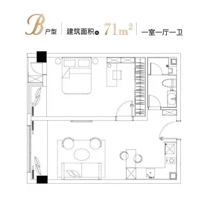 金融街融御滨江--建面 71m²