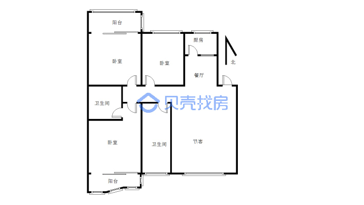 老0七二大户型，小区安静，适合养老小孩居住。-户型图