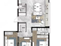 蓝城日照蘭园3室2厅2卫户型图