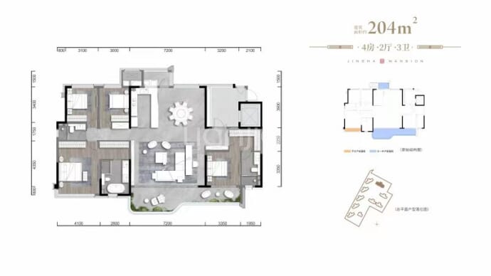 中建壹品金沙公馆--建面 204m²