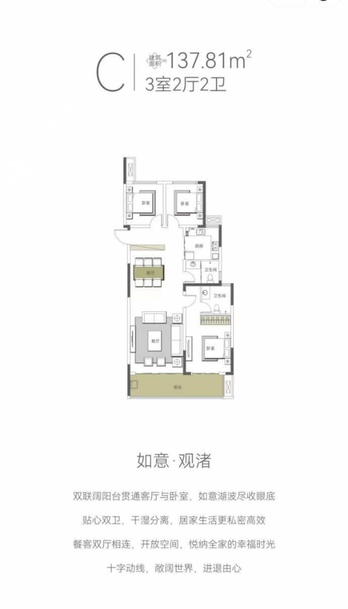正商如意宽境3室2厅2卫户型图