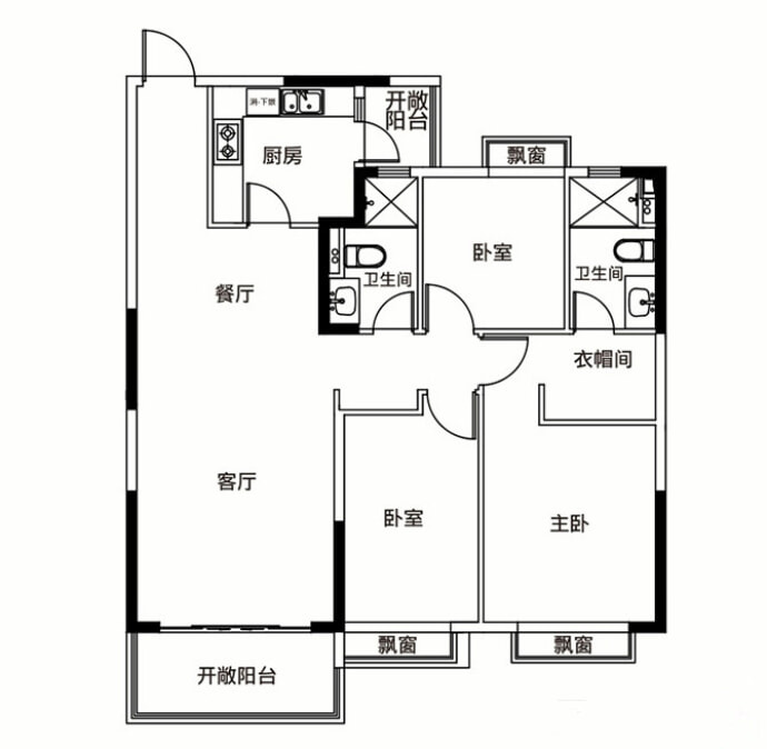 恒大御景湾--建面 132.9m²