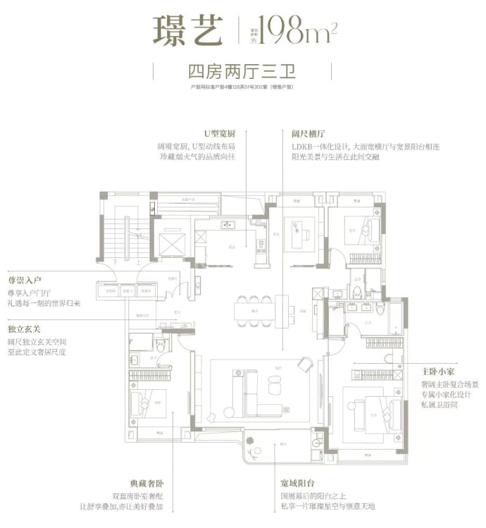 华润置地虹桥润璟--建面 198m²