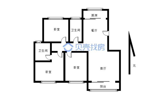 电梯洋房 户型方正 一梯两户 随时看房-户型图