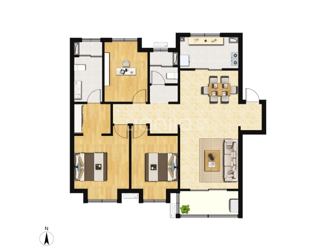 汤山玉兰公馆--建面 129m²