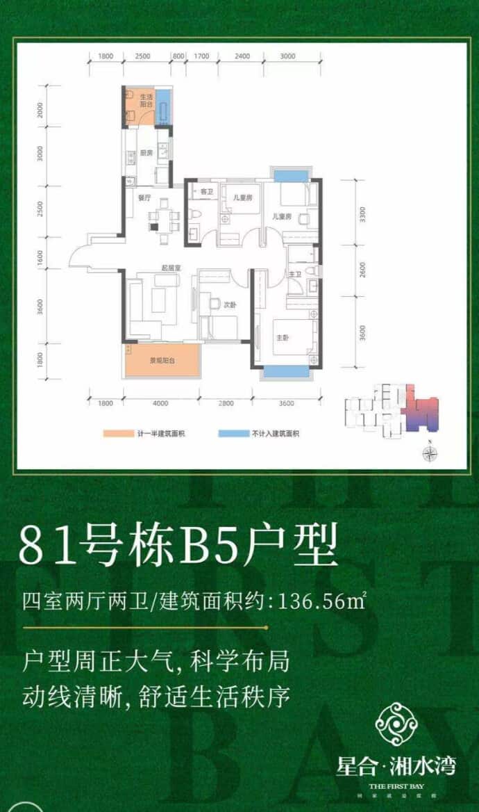 晋合湘水湾--建面 136.56m²