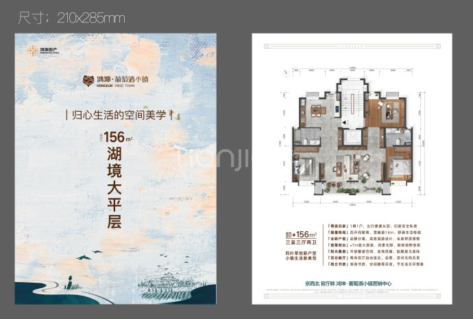 鸿坤·葡萄酒小镇|悦山湖3室3厅2卫户型图