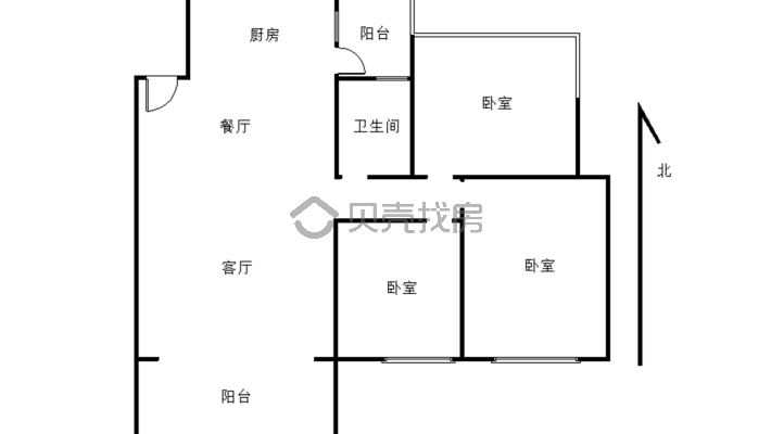 仁湖花园8期清水三房两厅.中间楼层户型方正-户型图