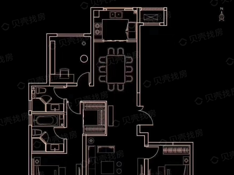 融创西安壹号院3室2厅2卫户型图