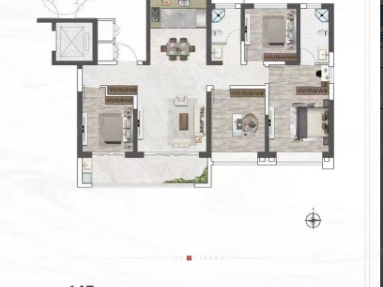 城投煦境天合4室2厅2卫户型图