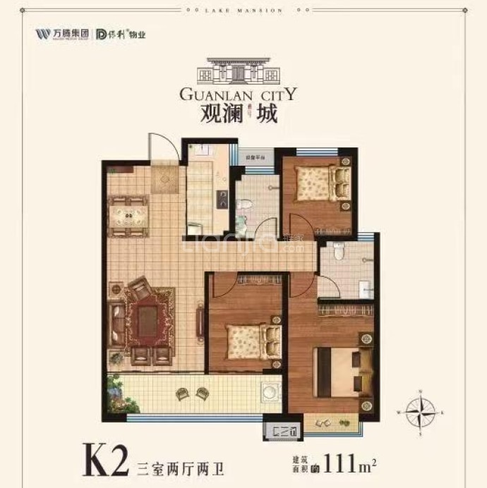 单县万腾观澜城--建面 111m²