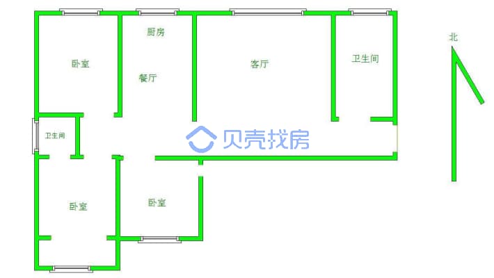新东方·凤凰城 3室2厅 南 北-户型图