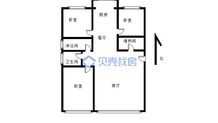 采光好边户，南北通透，中间楼层-户型图