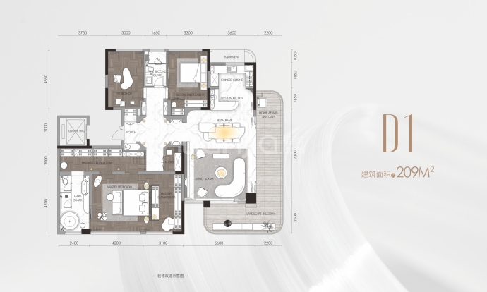 中国铁建·西派御江--建面 209m²