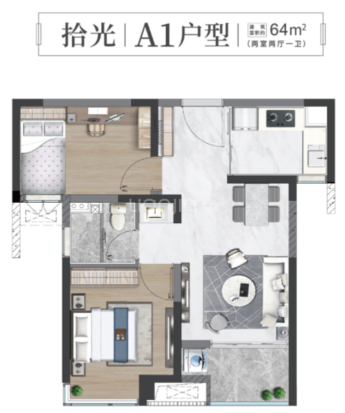 火炬苏溪听语--建面 64m²