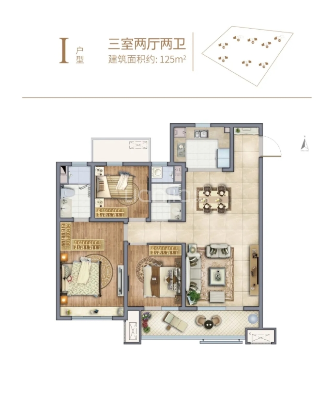 辉盛岚海--建面 125m²