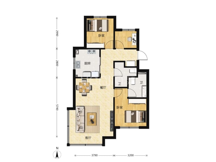 北京建工·璟玥林汐--建面 83m²